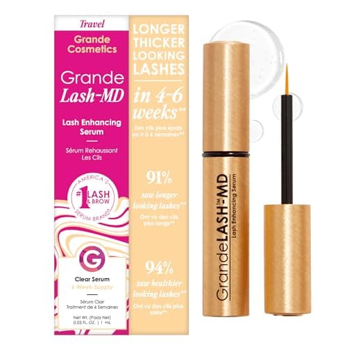 Grande Cosmetics GrandeLASH-MD Lash Enhancing Serum - Peptide & Vitamin Infused Formula for Longer, Thicker, Fuller Looking Lashes - Ophthalmologist Tested, Cruelty-Free, 6 Week Supply (1mL) - Image 1