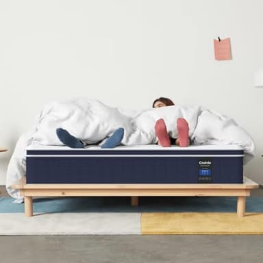 Coolvie Queen Mattress Firm, Strong Coils Hybrid Mattresses for Extra Lumbar & Hip Support, Cooling Knit Fabric Cover- CertiPUR-US® Certified Foam/ 80x60x12, 12 Inch Mattress Queen Size in a Box - Image 5