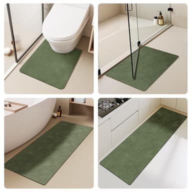 TYUU Bathroom Mat Quick Dry, Bathroom Rugs Non Slip Washable Thin Absorbent Bath Mat Fits Under Door Bathroom Floor Mat Perfect for Bath, Shower, or Sink 16"x24" Sage Green - Image 7