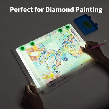 TOHETO Rechargeable A4 Light Pad for Diamond Painting, Ultra Bright Tracing Light Box for Drawing, Wireless Lightbox for Tracing and Drawing, Cordless Diamond Art Light Board for Sketching (White) - Image 8