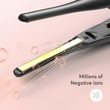 ORYNNE 3/10'' Small Flat Irons for Short Hair Pixie Cut, 5s Ultra Fast Heat Up Tiny Pencil Flat Iron, Ionic Mini Edge Flat Iron, Skinny Thin Straightener Champagne Gold - Image 5