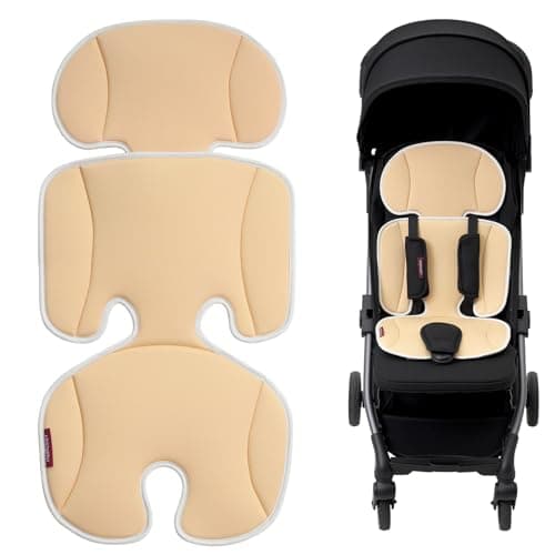 Momcozy Breathable Stroller Seat Liner | Universal Adjustable Soft Pad | Soft & Dry Comfort | Detachable 2-Piece Feel Cooling-Touch Cushion | Fits Strollers, High Chair, Bassinet, Swing - Image 1