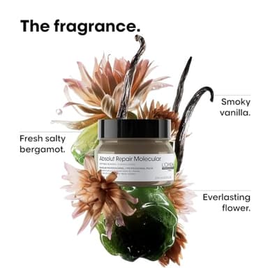 L'Oréal Professionnel Paris Absolut Repair Molecular Hair Mask - Repairs Damage & Restores Strength For Extremely Dry Damaged Hair, Extra Detangling & Hydration, Peptides Bonder - Image 5