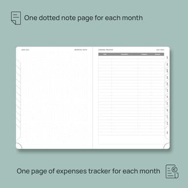 POPRUN Monthly Planner 2025-2026 (Medium- 6.5'' x 8.5'' Soft Cover), 18-Month Calendar Book (Jul.2025-Dec.2026), Calendar Planner with Monthly Tabs & Pocket, 100 GSM Paper - Brown - Image 4