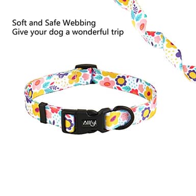 Dog Collar Adjustable Summer Flower Dog Collars with Safety Buckle Soft Comfortable Pet Collar for Small Medium Large Dogs - Image 4