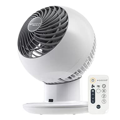 IRIS USA WOOZOO Air Circulator Fan with Remote, Oscillating, 5 Speeds, 82ft Max Air Distance, 90° Adjustable Tilt, 30db Quiet Motor, Small Fan for Bedroom, Office, Dorm, White - Image 1