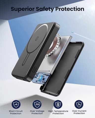 COOAV for Magsafe Battery Pack 12000mAh Magnetic Portable Charger Power Bank PD 22.5W USB C Fast Charging Wireless Battery Pack Phone Charger for iPhone 17/16/15/14/13/12 All Series - Image 6