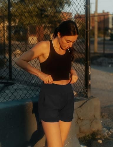 baleaf Women's 5" Workout Shorts Gym Running Shorts Athletic with Liner High Waistband Quick Dry Sports Zipper Pockets Black L - Image 5