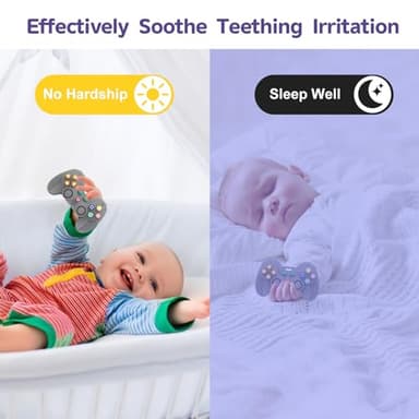 Hooku Silicone Teething Toys for Babies 0-6 Months, Teethers for Babies 6-12 Months, Remote Teether for Baby, Sensory Toys for Babies, Baby Chew Toys - Image 3