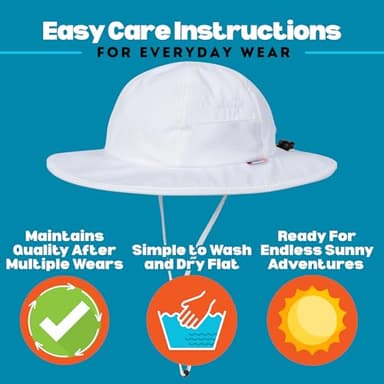 SwimZip Wide Brim Sun Hat | UPF 50+ Protection for Baby, Toddler, and Kids White - Image 5