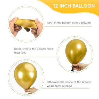 RUBFAC 80Pcs 12 Inches, Black and Gold Confetti Balloons Kit Party Balloons with Ribbons for Birthday, Wedding, Baby Shower, Graduation, Eucalyptus Party Decorations - Image 3