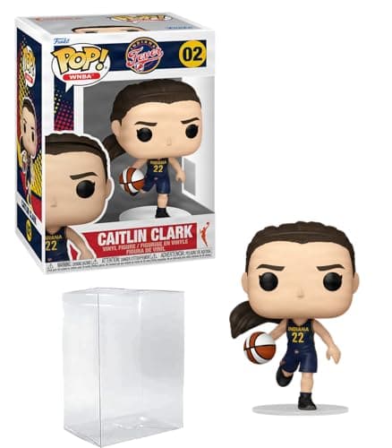 Caitlin Clark #02 Rookie Season Funko POP! Basketball WNBA: Indiana Fever Figurine with HOFSM Protector Case - Image 1