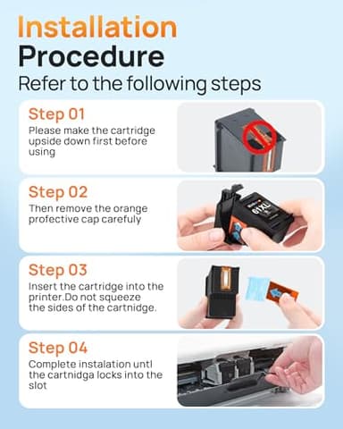 61XL Ink Cartridges Remanufactured Replacement for HP Ink 61, 61XL Ink Cartridges for HP Printers Envy 4500 5530 4502 4501 5535 OfficeJet 4630 4635 DeskJet 2540 1000 1010 1510 (2 Black) - Image 8