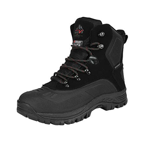 NORTIV 8 Men's Insulated Waterproof Construction Hiking Winter Snow Boots,Size 10,Black,180411 - Image 1