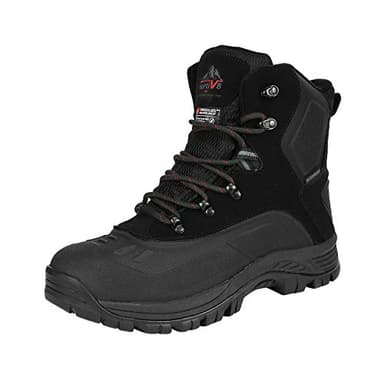 NORTIV 8 Men's Insulated Waterproof Construction Hiking Winter Snow Boots,Size 10,Black,180411 - Image 1