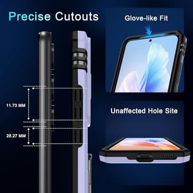 DEERLAMN Case for Samsung Galaxy S25+ Plus 6.7-Inch with Slide Camera Cover+Screen Protector(1 Pack), Rotated Ring Kickstand Military Grade Shockproof Protective Cover-Light Purple - Image 7