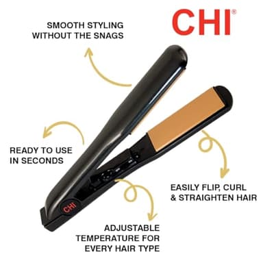 CHI Tourmaline Ceramic Flat Iron, Hair Straightener For An Even & Smooth Finish, 1 1/2" Iron, Onyx Black - Image 4