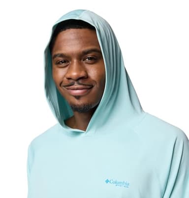 Columbia Mens PFG Terminal Tackle Long Sleeve Fishing Hoodie, Spray/Blue Echo Logo, Medium - Image 4