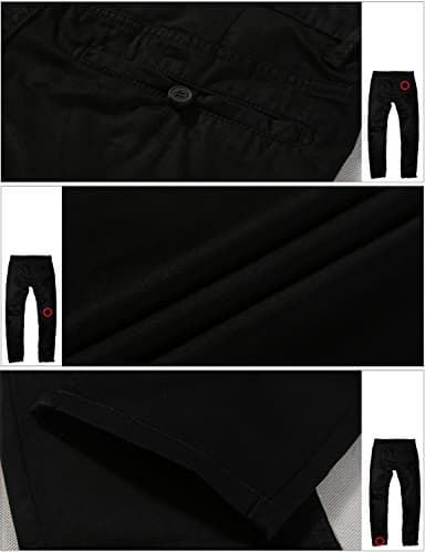 Match Men's Slim Fit Tapered Stretchy Casual Pants (32W x 31L, 8050 Black) - Image 5
