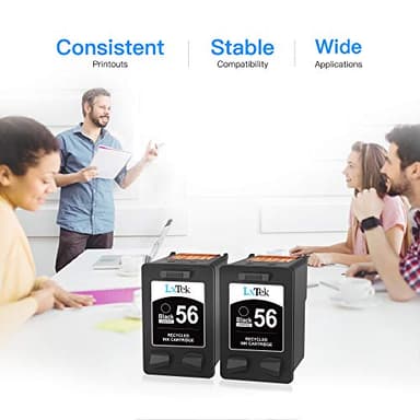LxTek Remanufactured Ink Cartridge Replacement for HP 56 Ink to use with Deskjet 5850 5650 5150, Photosmart 7150 7260 7350 7960, PSC 2510 Printer (2 Black) - Image 6