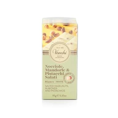 Venchi - Bundle of 6 White Chocolate with Salted Nuts Bars - with Hazelnuts, Pistachios and Almonds, 21.16 oz - 3.52oz each bar - Gluten Free - Family Pack - Image 2