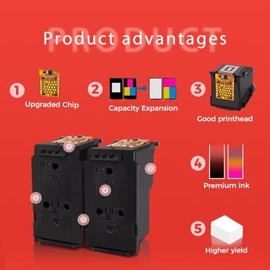 HOTCOLOR PG-275XL Black Ink Cartridges Replacement for Canon 275 Black Ink for Canon Ink 275 and 276 for Canon 275 and 276 Ink cartridges 275XL for Canon TR4720 TS3522 TR4700 TS3500 TR4722 (2 Black) - Image 4