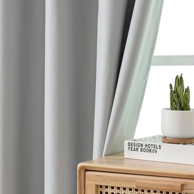 Airwill Blackout Window Curtain Panels - Set of 2 Thermal Insulated Grommet Drapes, Room Darkening Curtains for Living Room Bedroom Window (W52 x L84 Inch, 2 Panels, Light Gray) - Image 3