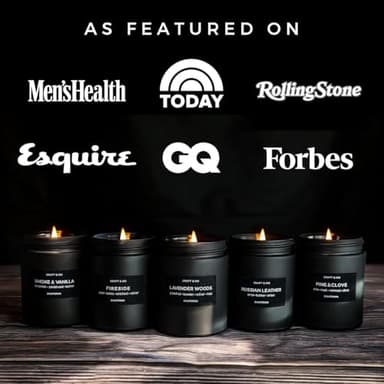 Craft & Kin Premium Smoke & Vanilla Candle | Black Fall Scented Candles for Men | Long Lasting with 45 Hour Burn Time, 7.6oz | Made with Soy | Aromatherapy at Home | Gifts for Men - Image 5