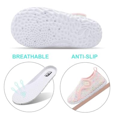 Baby Water Shoes Barefoot Aqua Shoe Swim Shoes for Beach Sandals Indoor Outdoor Activity Mesh ColorPinkYellow 2.5-3 Years Toddler - Image 4