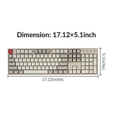 Keychron C2 Full Size Wired Mechanical Keyboard Compatible with Mac, Keychron Brown Switch, 104 Keys ABS Retro Color Keycaps Gaming Keyboard for Windows, USB-C Type-C Braid Cable - Image 7