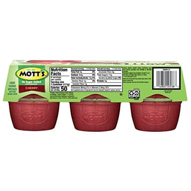 Mott's No Sugar Added Cherry Applesauce, 3.9 Oz Cups, 72 Count (12 Packs Of 6), Good Source Of Vitamin C, No Artificial Flavors - Image 13