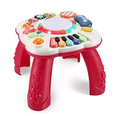 BACCOW Baby Toys 6 to 12-18 Months, Musical Activity Table for 1 Year Old Boys Girls Gifts, Toddler Infant Toys, Length 12.99 Inches Width 12.99 Inches Height 12.6 Inches (33cm W x 33cm L x 32 cm H) - Image 1