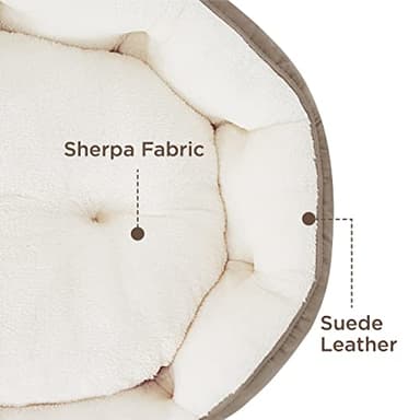 Bedsure Dog Beds for Small Dogs - Round Cat Beds for Indoor Cats, Washable Pet Bed for Puppy and Kitten with Slip-Resistant Bottom, 25 Inches, Taupe - Image 5