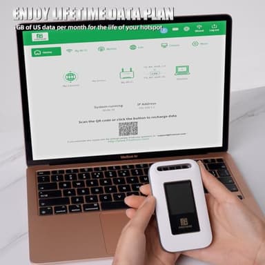 Firstnum M4 4G LTE Mobile Hotspot, ESIM Compact Portable WiFi Hotspot for Travel, No SIM Card or Contract Required, Hotspot Device Connect Up to 10 Devices, 1GB Free US Data Monthly, White - Image 4