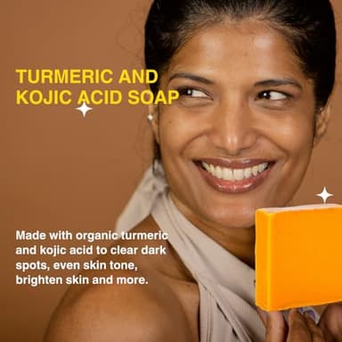 Turmeric Skin Cleansing Soap - Natural Glow Face & Body Cleanser for Acne, Dark Spots & Scars, Gentle for All Skin Types (4.5 oz) 1 bar - Image 8