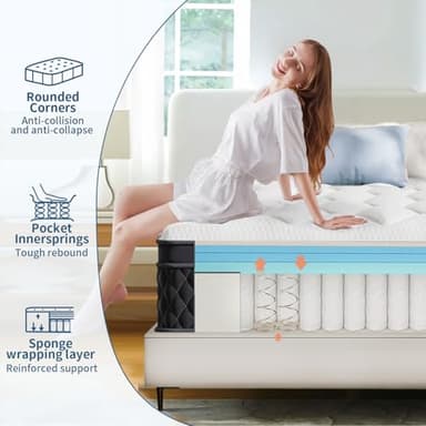 LDLON Full Mattress, 12 Inch Hybrid Memory Foam Mattress in a Box, Pressure Relief, Pocket Springs for Motion Isolation, Medium Firm Support, CertiPUR-US Certified, Fiberglass Free - Image 4