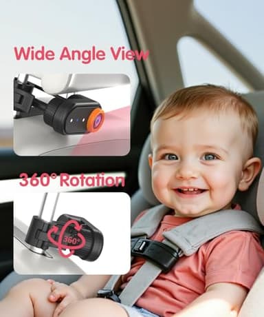 LUCKVIEW BM5PRO 7.2" 1080P HD Baby Car Camera for 2 Kids, Split Screen with IR Night Vision, Easy to Install & Adjust Brightness, Dual Car Camera Baby Monitor for Rear Seat Safety - Image 4