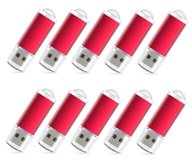RAOYI 10PCS 16G USB Flash Drive USB 2.0 Memory Stick Thumb Drive Jump Drive Pen Drive-Red - Image 1