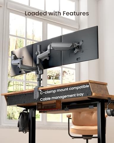 ErGear Electric Standing Desk with 4 Drawers, 55" x 30" Height Adjustable Desk with Storage, C-Clamp Mount Compatible, Computer Home Office Table with Cable Management Tray, Vintage Brown - Image 6