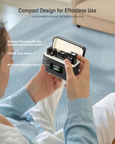 PQRQP Wireless Microphone for iPhone, iPad, Android(Lightning/USB C), Dual Microphones 20 H Battery Life, Mini Microphone, Cordless Double Mics for Video Recording, YouTube, TikTok, 164FT - Image 8