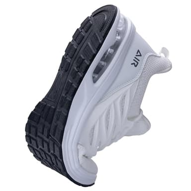 Mens Athletic Walking Shoes Slip On Gym Tennis Fashion Sneakers Lightweight Running Workout Sport Casual Shoe US 10 White - Image 4