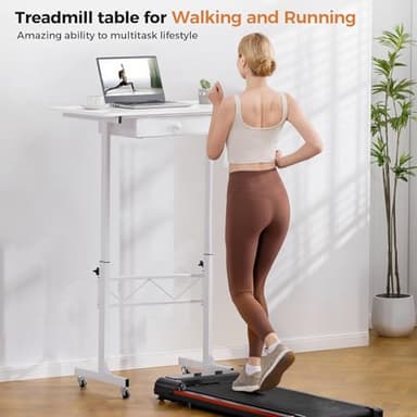 GTRACING Small Standing Desk Adjustable Height Small Computer Desk Mobile Portable Rolling Laptop Table with Wheels 32" Computer Workstation Sit Stand Desks Portable Standing Table Treadmill desks - Image 2