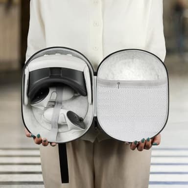 JGZ Hard Carrying Case for Meta Quest 3/Quest 3S/Oculus Quest 2, Accessories VR Headset with Original Strap, Controllers, Unique Design, Lens Cover, Portable Protection for Travel and Stroage - Image 8