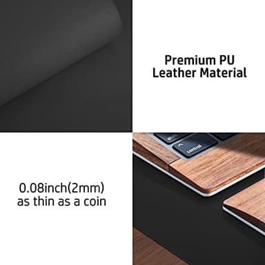Aothia Leather Desk Pad Protector, Mouse Pad, Office Desk Mat, Non-Slip PU Leather Desk Blotter, Laptop Desk Pad, Waterproof Desk Writing Pad for Office and Home (Black,36" x 17") - Image 8