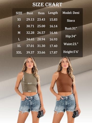 EFAN Womens Sexy Sleeveless Double Lined Crop Tops Workout Cute Tight Racerback Tank Tops Summer Clothes Teen Girls 2025 White M - Image 6