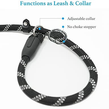 iYoShop Durable Slip Lead Dog Leash with Padded Handle and Highly Reflective Threads, No Pull Dog Training Leash, (1/2" x 6 FT, Black) - Image 5