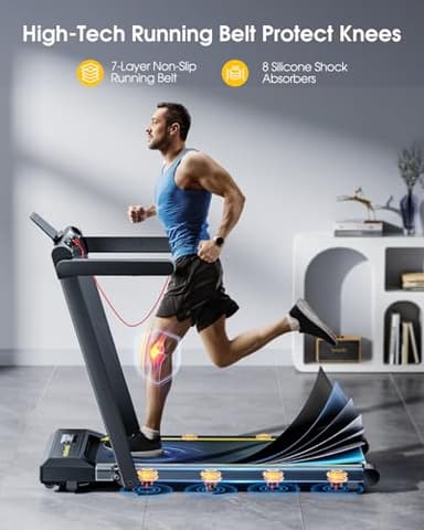 TOPUTURE Walking Pad Treadmill with 12% Incline, 4 in 1 Folding Treadmill for Home/Office with Handle Bar, 2.5HP Under Desk Treadmills Portable Walking Pad with App & Bluetooth Speaker, 0.6-10MPH - Image 8