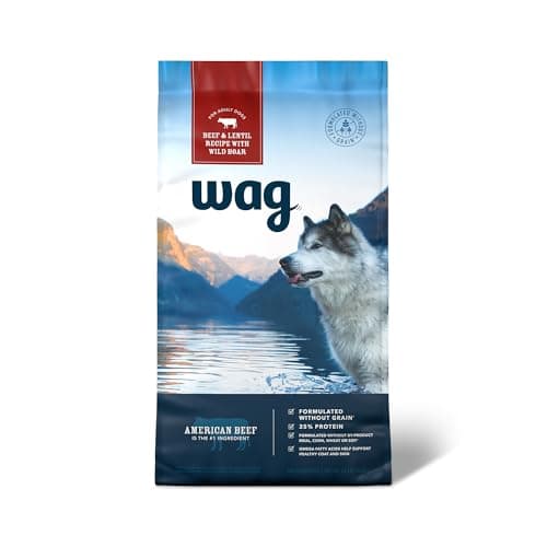 Amazon Brand - Wag Dry Dog Food Grain-Free Beef & Lentil Recipe, High Protein (24 lb bag) - Image 1