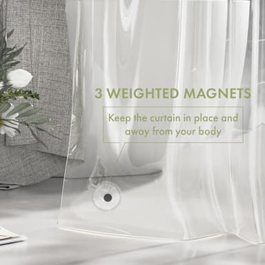AmazerBath Shower Curtain Liner, 72x72 Clear Shower Curtain Liner, Waterproof Plastic Shower Liner, Cute Lightweight PEVA Shower Curtain for Bathroom with 3 Magnets and 12 Rustproof Metal Grommets - Image 4