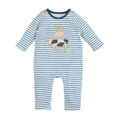Mud Pie Baby Boy Farm Friends Stripe 1Pc; 6-9 Months - Image 1